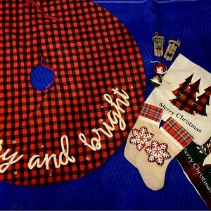 Black and Red Plaid Holiday Home Decor Bundle